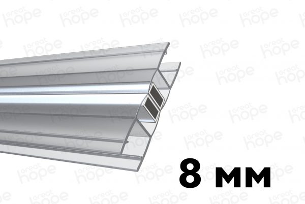 Уплотнитель магнитный 180 градусов 2,5 м (стекло 8 мм)